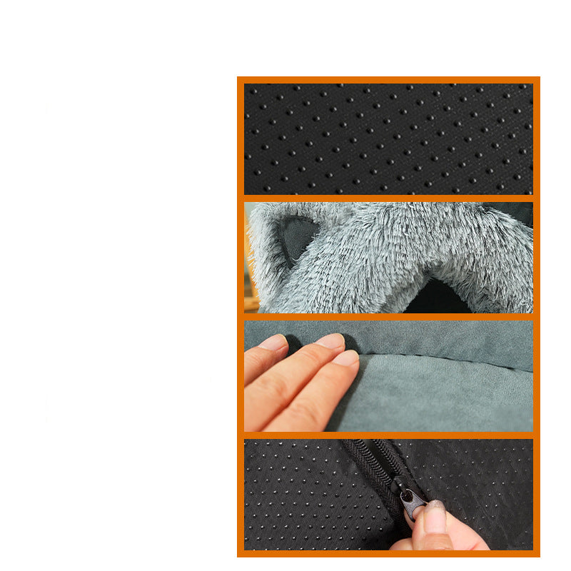 Cat Dog Bed Plush Cat Ears Decoration Large Collar Pet Bed Warm Thick Pet Supplies Suitable For Kittens And Puppies Dropshipman
